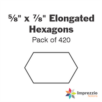 ⅝" x ⅞" Elongated Hexagon Papers - Pack of 420