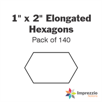 1" x 2" Elongated Hexagon Papers - Pack of 140