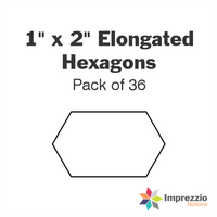 1" x 2" Elongated Hexagon Papers - Pack of 36