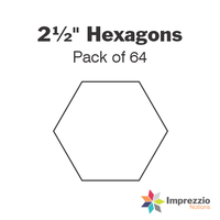 2½" Hexagon Papers - Pack of 64