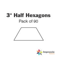 3" Half Hexagon Papers - Pack of 90