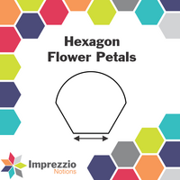 ½" Hexagon Flower Petal Stamp - ¼" Seam