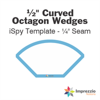 ½" Curved Octagon Wedge iSpy Template - ¼" Seam