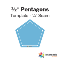 ½" Pentagon Template - ¼" Seam