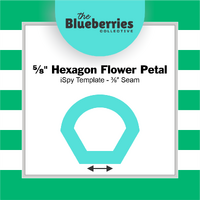 ⅝" Hexagon Flower Petal iSpy Template - ⅜" Seam