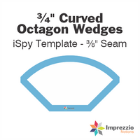 ¾" Curved Octagon Wedge iSpy Template - ⅜" Seam