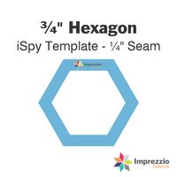 ¾" Hexagon iSpy Template - ¼" Seam