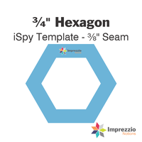 ¾" Hexagon iSpy Template - ⅜" Seam