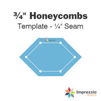 ¾" Honeycomb Template - ¼" Seam