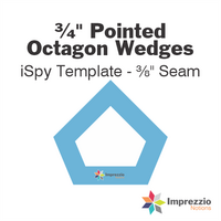 ¾" Pointed Octagon Wedge iSpy Template - ⅜" Seam