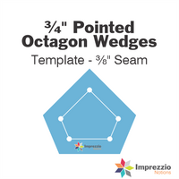 ¾" Pointed Octagon Wedge Template - ⅜" Seam