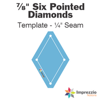 ⅞" Six Pointed Diamond Template - ¼" Seam