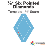 ⅞" Six Pointed Diamond Template - ⅜" Seam