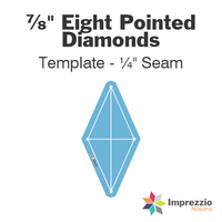 ⅞" Eight Pointed Diamond Template - ¼" Seam