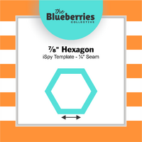 ⅞" Hexagon iSpy Template - ¼" Seam
