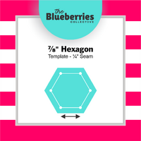 ⅞" Hexagon Template - ¼" Seam