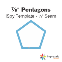 ⅞" Pentagon iSpy Template - ¼" Seam