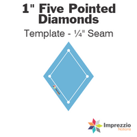 1" Five Pointed Diamond Template - ¼" Seam
