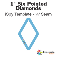 1" Six Pointed Diamnd iSpy Template - ¼" Seam