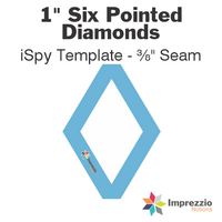 1" Six Pointed Star iSpy Template - ⅜" Seam