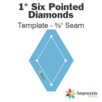 1" Six Pointed Diamond Template - ⅜" Seam