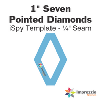 1" Seven Pointed Diamond iSpy Template - ¼" Seam