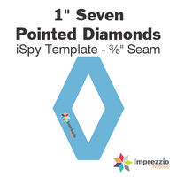 1" Seven Pointed Diamond iSpy Template - ⅜" Seam