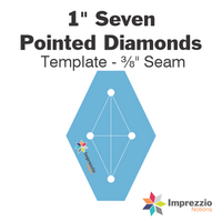 1" Seven Pointed Diamond Template - ⅜" Seam