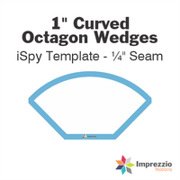 1" Curved Octagon Wedge iSpy Template - ¼" Seam