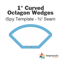 1" Curved Octagon Wedge iSpy Template - ⅜" Seam