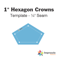 1" Hexagon Crown Template - ¼" Seam