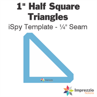 1" Half Square Triangle iSpy Template - ¼" Seam