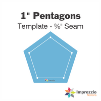 1" Pentagon Template - ⅜" Seam