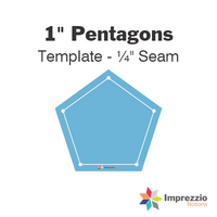 1" Pentagon Template - ¼" Seam