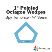 1" Pointed Octagon Wedge iSpy Template - ¼" Seam