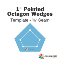 1" Pointed Octagon Wedge Template - ⅜" Seam