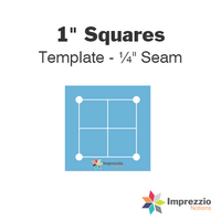 1" Square Template - ¼" Seam