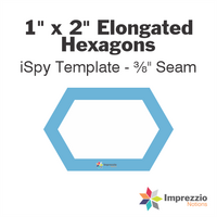 1" x 2" Elongated Hexagon iSpy Template - ⅜" Seam