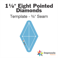 1⅛" Eight Pointed Diamond Template - ⅜" Seam