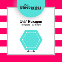 1⅛" Hexagon Template - ¼" Seam