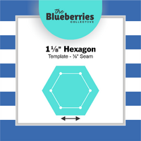 1⅛" Hexagon Template - ⅜" Seam