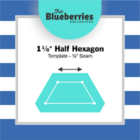1⅛" Half Hexagon Template - ⅜" Seam