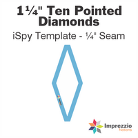 1¼" Ten Pointed Diamond iSpy Template - ¼" Seam