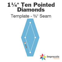 1¼" Ten Pointed Diamond Template - ⅜" Seam