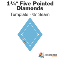 1¼" Five Pointed Diamond Template - ⅜" Seam