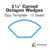 1¼" Curved Octagon Wedge iSpy Template - ¼" Seam