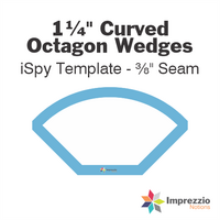 1¼" Curved Octagon Wedge iSpy Template - ⅜" Seam