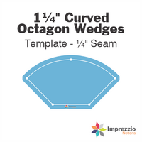 1¼" Curved Octagon Wedge Template - ¼" Seam