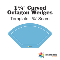1¼" Curved Octagon Wedge Template -  ⅜" Seam