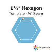 1¼" Hexagon Template - ¼" Seam